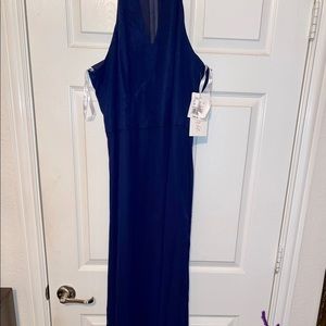 David’s Bridal Navy Long Bridesmaid dress
